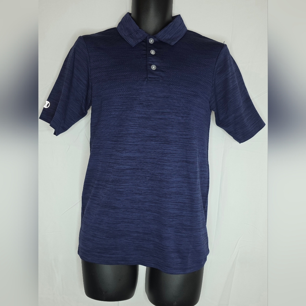 Holloway Striated Short Sleeve Polo Navy Blue Size Small New BK-2979